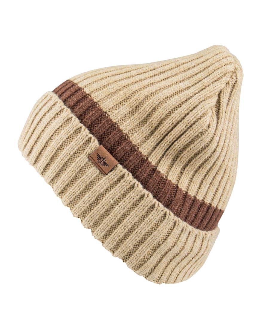 (image for) Exquisite Ribbed Contrast Stripe Beanie with Sherpa Lining